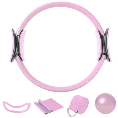 Juego De Anillos De Pilates - Set De 5 Anillo Pilates Accesorios, Kit De Tonificación Corporal Completa, Aro De Pilates De 38 Cm, Banda De Resistencia De Yoga, Para Fuerza, Flexibilidad, Estabilidad