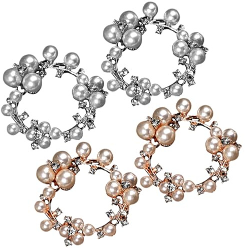 Ipetboom Fermagli per Scarpe Tacchi e Perle 2 Paia Rimovibili, Clip Decorativi Strass per Décolleté da Sposa e Scarpe Scintillanti, Accessori Eleganti per Feste, Appuntamenti e Uso