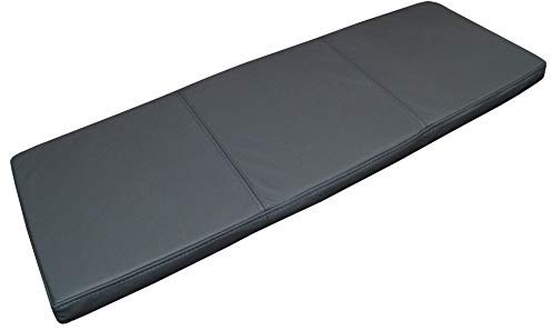 Quattro Meble Dunkelgrau Echtleder Bankauflage Sitzkissen Lederkissen Sitzpolster Bank Auflage doppelt genähtes Echt Leder Kissen Sitzauflage (40 x 80 cm)