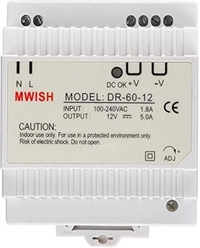 TMEZON DR-60-12 Transformator Netzteil Elektrisch DIN 100-240VAC / 1.8A 12V / 5.0A Netzteil Professioneller Gebrauch