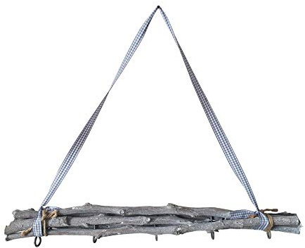 Meinposten. Dekozweige grau 50 cm Zweige Holz Fensterhänger mit 5 Haken Shabby Deko Landhaus