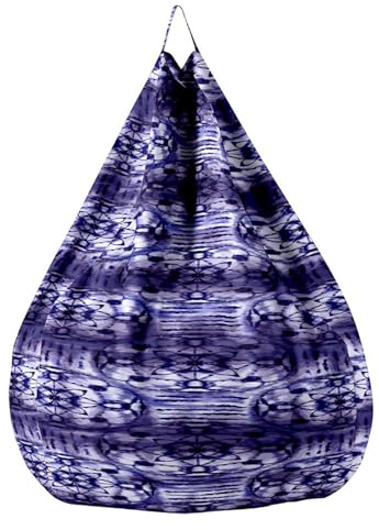 Treer Pouf Poltrona Sacco Senza Imbottitura, Stile Tie Dye Stampa 3D Fodera per Pouf a Sacco Fodera Poltrona Sacco Pouf Copertura per Poltrona a Sacco per Soggiorno (Viola Scuro,90x110cm)