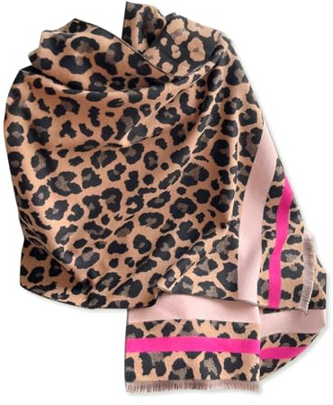 LumiSyne Hiver Écharpe En Cachemire Femme Pashmina Châles Et Écharpes Motif Animal Léopard Style Mode Classique Echarpe Réversibles Avec Gland Longue Grande Écharpe Douce Chaud Châle Etoles