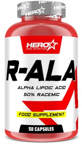HERO TECH | R-ALA 50 caps. | Ácido Alfa Lipoico puro | Suplemento Antioxidante Natural | Mejora la salud celular