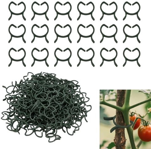 Tuwonwa 200PCS Piante da Giardino Clip, Taglie M e L Incluse, Clip Supporto Piante Riutilizzabili, Ganci per Piante Rampicanti, Pinza per Legare i Pomodori, Seedling Holding Clip per Orto, Serra