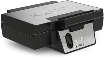Krups - FDK Iconic Appareil croque monsieur Plaques céramique - Noir | Prépare des croque monsieur épais et généreux - Plaques antiadhésives résistantes - Nettoyage facile - Rangement vertical
