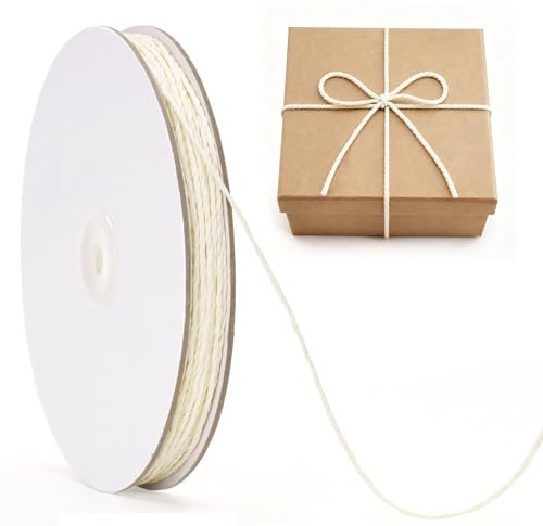 jijAcraft 2 mm Beige Paper Twine: 100M Natural Paper String Twine