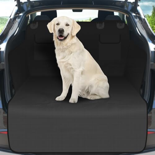 Vepazony Bagageskydd hund universal 185 x 105 cm vattentät reptålig bagagerum bilskydd matta hundskydd bagageutrymme skyddsmatta hundar resa transport hundbädd för bil, SUV (svart)