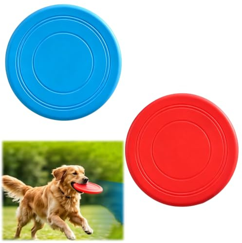 Rndqw 2Pcs Dog Frisbee, Durable Tear Resistant and Soft Frisbee Dog Toy