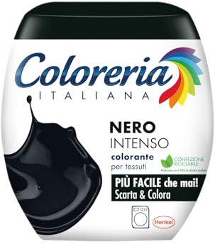 Coloreria Italiana Grey Färbemittel Stoffe und Kleidung in der Waschmaschine, tiefschwarz, 1 Packung
