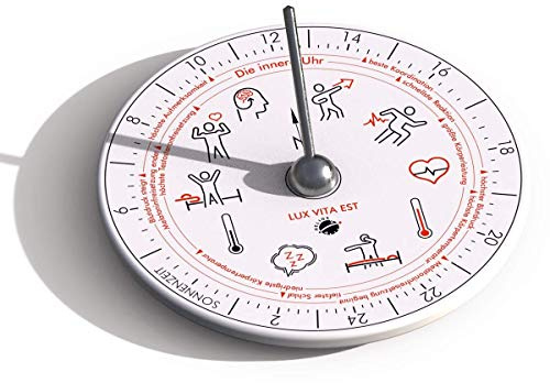 HORA Lux C Cadran solaire avec horloge intérieure en porcelaine