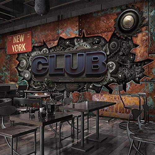 Fototapete 3D Fototapete 3D Retro Industrial Style Schwermetall Element Mechanische Ausrüstung Wallpaper Bar Internet Cafe Ktv Internet Cafe Hintergrundbild-430Cmx300Cm