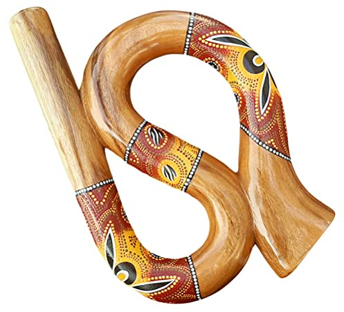 LIDAH Didgeridoo - Snake Travel Didgeridoo 45 cm, a forma di S Compatto Anti Russare Strumenti musicali per Viaggi Dipinti a mano, Australian Strumento a soffietto Digeridoo Bambini Adulti (Rosso)