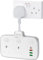 Nestling Plug Extension with 4 USB Ports, 2 Way Multi Power Socket, 6-in-1 2500W Wall Adaptor with 20W D Fast Charger for Home, Office, Kitchen, and Travel