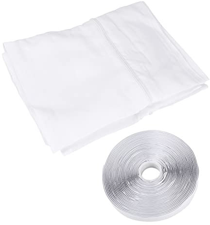 Wisboey AirLock Seal para Acondicionado, Placa Sellado de Tela Flexible de 400cm para Unidades de Acondicionado m¨®viles, de Ventana Cremallera y Adhesivo