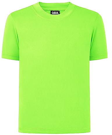 QBK 2T to Youth Kids Neon Shirt UPF 50+ Dry Fit Rash Guard for Boys & Girls