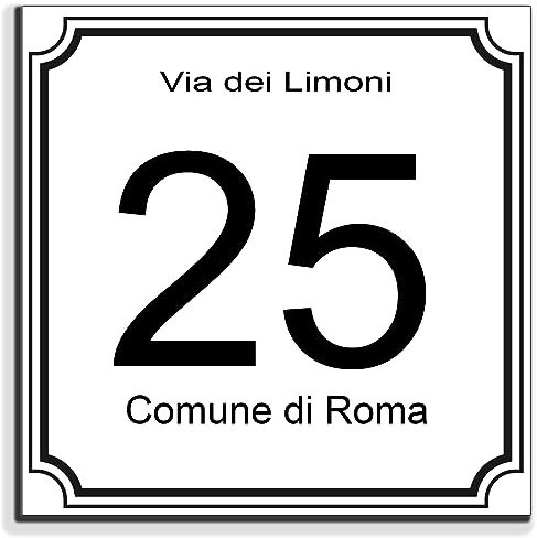 Stileitaliano targa numero civico personalizzata esterno ed interno in alluminio moderna numeri civici (Stile A)