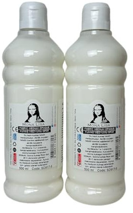 Médium Textile SUD DOR SÜDOR 2X 500ml. Fabrique des peintures Textiles à partir de peintures acryliques, améliore l'adhérence de la Peinture Acrylique sur Les Tissus. Lavable en Machine, Lavable. Méd