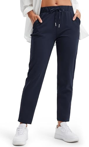 Libin Pantalones de Jogging Mujer Deportivos con Bolsillos | Elásticos y Transpirables 7/8 Lang Pantalones Sport Casuales con Bolsillos, para Fitness Senderismo Running Golf y Yoga