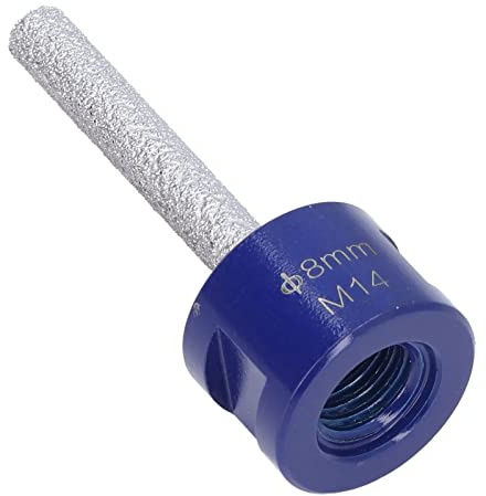 Akozon Broca de Dedo de Diamante para Soldadura Al Vacío, Cortador de Fresado, Rosca M14 para Porcelana, Cerámica Dura, Accesorios Profesionales de 6mm para Uso (8mm)