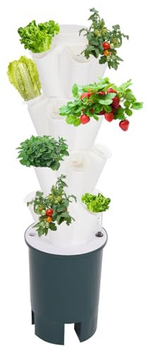 DRFGHK Système de Culture hydroponique avec Pompe à Eau, Tour hydroponique Verticale d'intérieur pour 20 Plantes, jardinière Verticale, kit de Germination hydroponique pour Fruits, légumes et Herbes