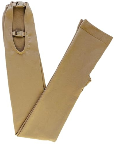 Gatuida Pantyhose Skating Events for Lessons Figure Spring Ice Early Tights Thickened with Soft Elastic Fabric Two Plastic Buckles, Khaki Colour Opaque Warm Women