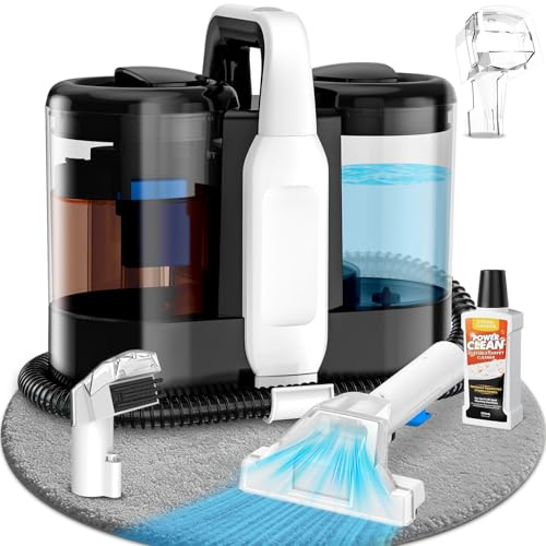 Polsterreiniger Gerät, 600W 17kPa Teppichreiniger Waschsauger, Nassauger mit Reinigungsmittel, Kompakter Teppichreiniger und Textilreiniger – Waschsauger für Teppich, Polster Autositze & Sofa
