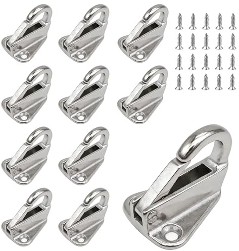 10 ganci per teloni, ganci a rete, in acciaio inox 316, con 20 viti, ganci a molla a due fori per rimorchi, teloni, ganci per barche, accessori per yacht, teloni