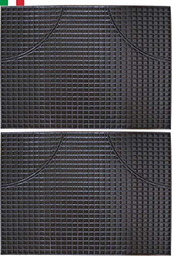 Cenni 32247 Set 2 Tappetini Auto in Gomma, Rettangolari 47 x 35, Salva Moquette Made in Italy