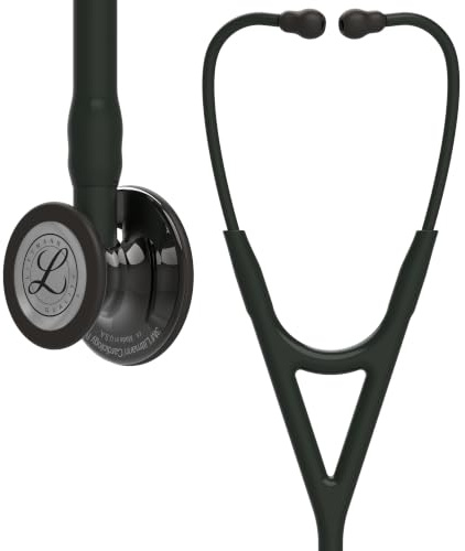 3M Littmann Cardiology IV Diagnostic Stethoscope, High Polish Smoke-Finish Chestpiece, Black Tube, Stem and Headset, 27 inch, 6232