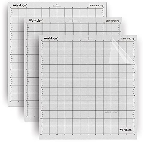 WORKLION Tappetino da taglio per Silhouette Cameo (30,5 x 30,5 cm, 3 tappetini), adesivo con presa standard, adesivo, resistente, antiscivolo, trasparente, accessori di ricambio per Silhouette Cameo