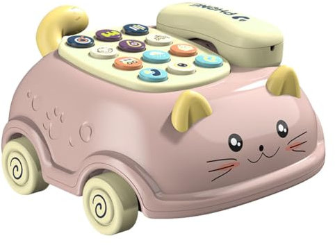 jojofuny Kinder Telefon Spielzeug Kinder Stimme Telefon Auto Spielzeug Kleinkind Ziehen mit mit Zahlen für
