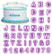 XCOZU 40 Piezas Cortadores Fondant Moldes con Letras de Plástico para Decoración de Pasteles, Alfabeto Cortadores Molde, Letras Herramientas Decorar para Hornear Galletas Fondant Pasteles