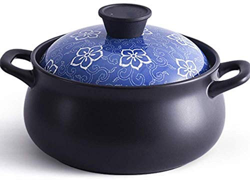 Sywlwxkq Cazuela de Barro Olla de Terracota Cazuela de cerámica - El agrietamiento en seco no se agrieta, la nutrición es Deliciosa, Hay Dos tamaños Disponibles - Capacidad 4.5L_A