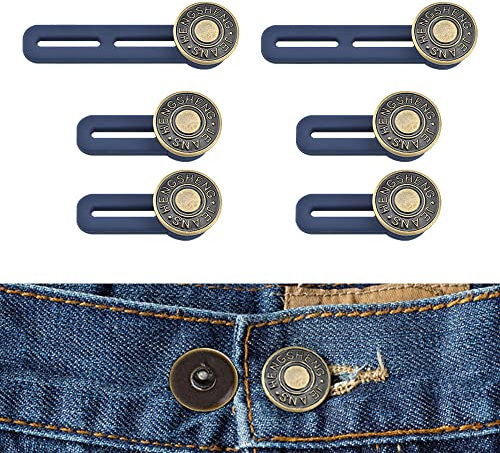 6 Stück Knopfverlängerungen für Hosen, Hosen-Taillenverlängerung, erweitertes Jeans-Hosenbund, Knopfverlängerungs-Set für Jeans, Röcke, Hosen, Damen-Taillenverlängerungen, Hosenverschlüsse