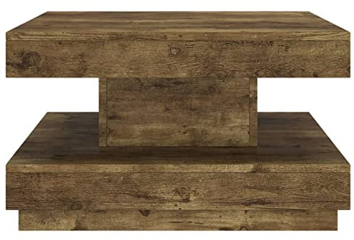 Tidyard Soffbord, vardagsrumsbord, mörkbrunt, 60 x 60 x 35 cm (B x D x H), sidobord, soffbord, för hem, vardagsrum, MDF med faner, mörkbrunt