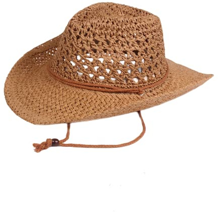 JIAHG Summer Straw Cowboy Cowgirl Hat Men Women Fashion Jazz Cap Western Hat Hollow Out Sun Protection Beach Hiking Hat Floppy Packable Unisex Straw Hats