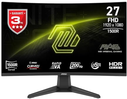 MSI mag276cf e20 Monitor 27 fhd 200hz 0.5ms curv