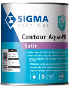 PPG träfärg möbelfärg möbelfärg metallfärg polyuretanfärg SIGMA CONTOUR Aqua PU satin LN 1 l