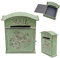 Wall Mounted Mailbox, Post Box Wall Mounted Waterproof Vintage mailbox Antique English Cast Mailboxes with Loackable Latch for Home/Outdoor Decoration,26 * 9.5 * 34cm,Green