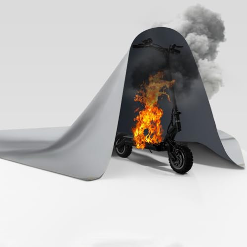 FLASLD Couvercle de batterie ignifuge, moyen rapide et simple d'isoler et d'éteindre les petits incendies, couverture anti-feu pour scooter et vélo électrique