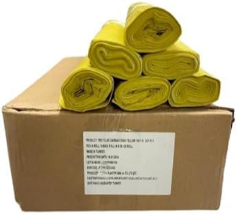 Generico Sacs à ordures 70 x 110 jaune 30 microns 100/200 rouleaux d'enveloppes (200)