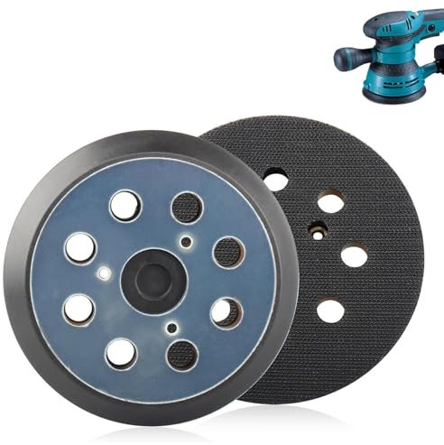 125mm Replacement Sander Backing Pad - Sander Pad for Makita Random Orbital Sanders 8 Hole Hook and Loop Replacement Orbital Sander Pad Sanding Pads, 2 Pack