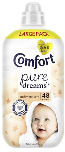 Comfort Pure Dreams Cashmere Soft Fabric Conditioner Dermatologist-Recommended Gentle Next to Sensitive Skin 48 washes (1.44 L)