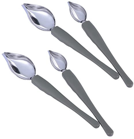 PEPLAYTAL 4pezzi Cucchiai Decorativi Acciaio Inossidabile Per Decorazione Dolci e Salse Utensili Per e Ristoranti Facile Impugnatura e Design