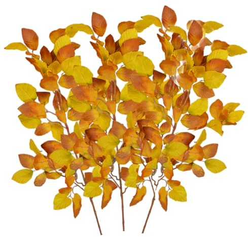 Lihetymg konstgjorda höstblad dekoration höst, höstlöv konstgjord höstlöv dekoration konstgjorda grenar långa stjälkar höst konstgjord blombukett för blomsterarrangemang hem höstdekoration