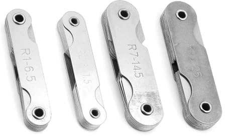 TOPINCN 4 Partes del Setador de Radio de Acero Inoxidable, Resistente y Resistente a la óxido, R0.3-25, Herramientas útiles para Operadores de Máquinas y Varios Trabajadores