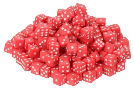 QUARKZMAN 200 Piezas De Dados Mini, 8mm/0.31 Acrílicos Pequeños De Seis Lados con Puntos para Juegos De Mesa Fiestas Y Actividades, Rojo/Blanco