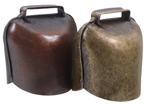 WRITWAA Campane di Bestiame in Metallo 62 G 2 Pezzi Campanelli da Pascolo per Mucche Cavalli Pecore Cani Antifurto Resistente