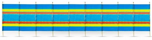 FlickBuyz 4/5/ 6/8/ 10 EXTRA TALL POLE BEACH HOLIDAY CARAVAN CAMPING WINDBREAK TALL WINDBREAKERS COLOURFUL 20ft x 5ft (4 Pole 4ft High x 7ft Long)